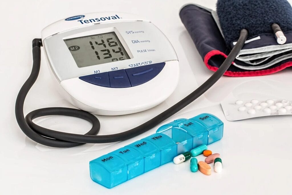 Blood pressure monitor and daily medications